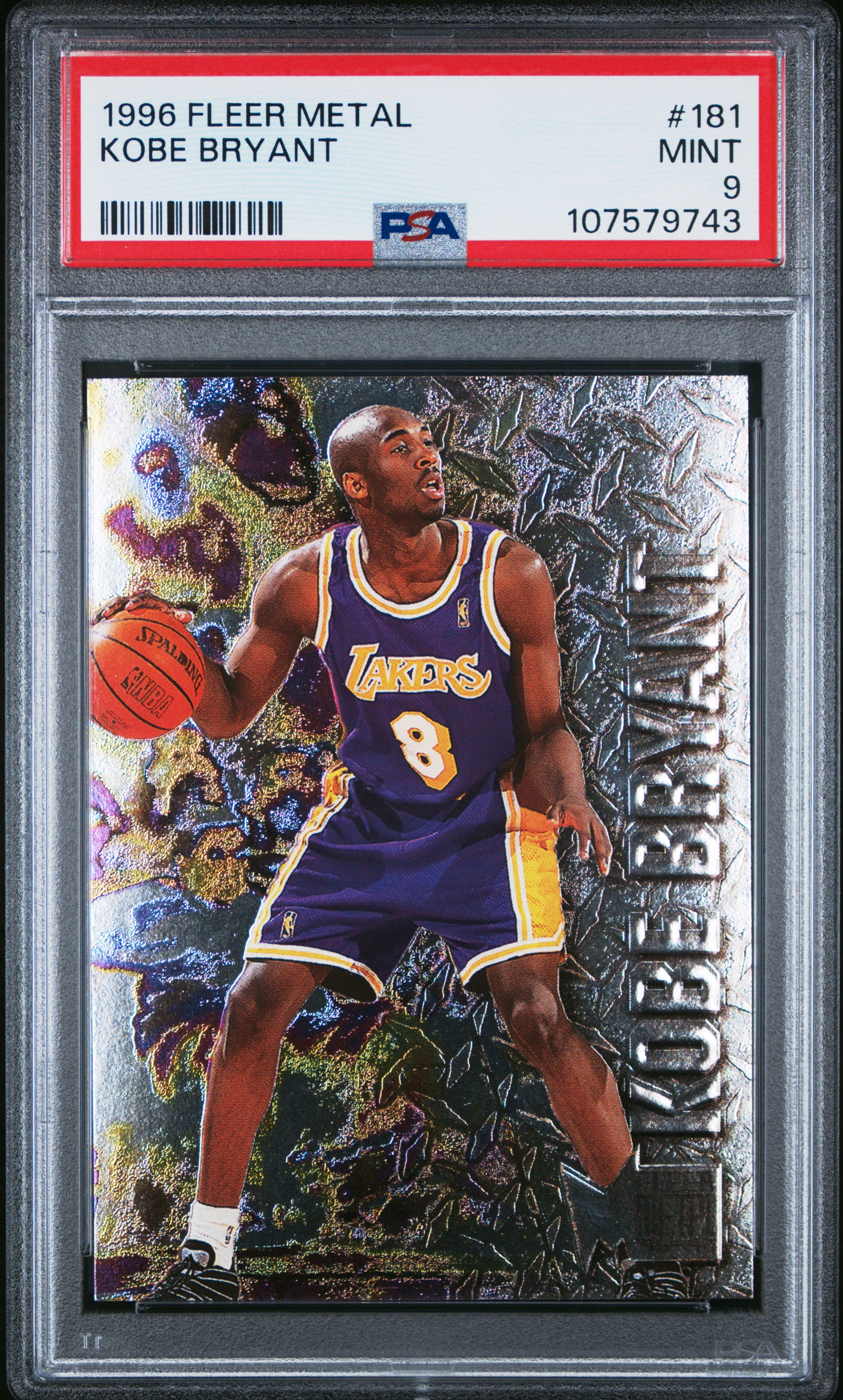 Reference photo: 1996 Metal Kobe Bryant #181, PSA 9