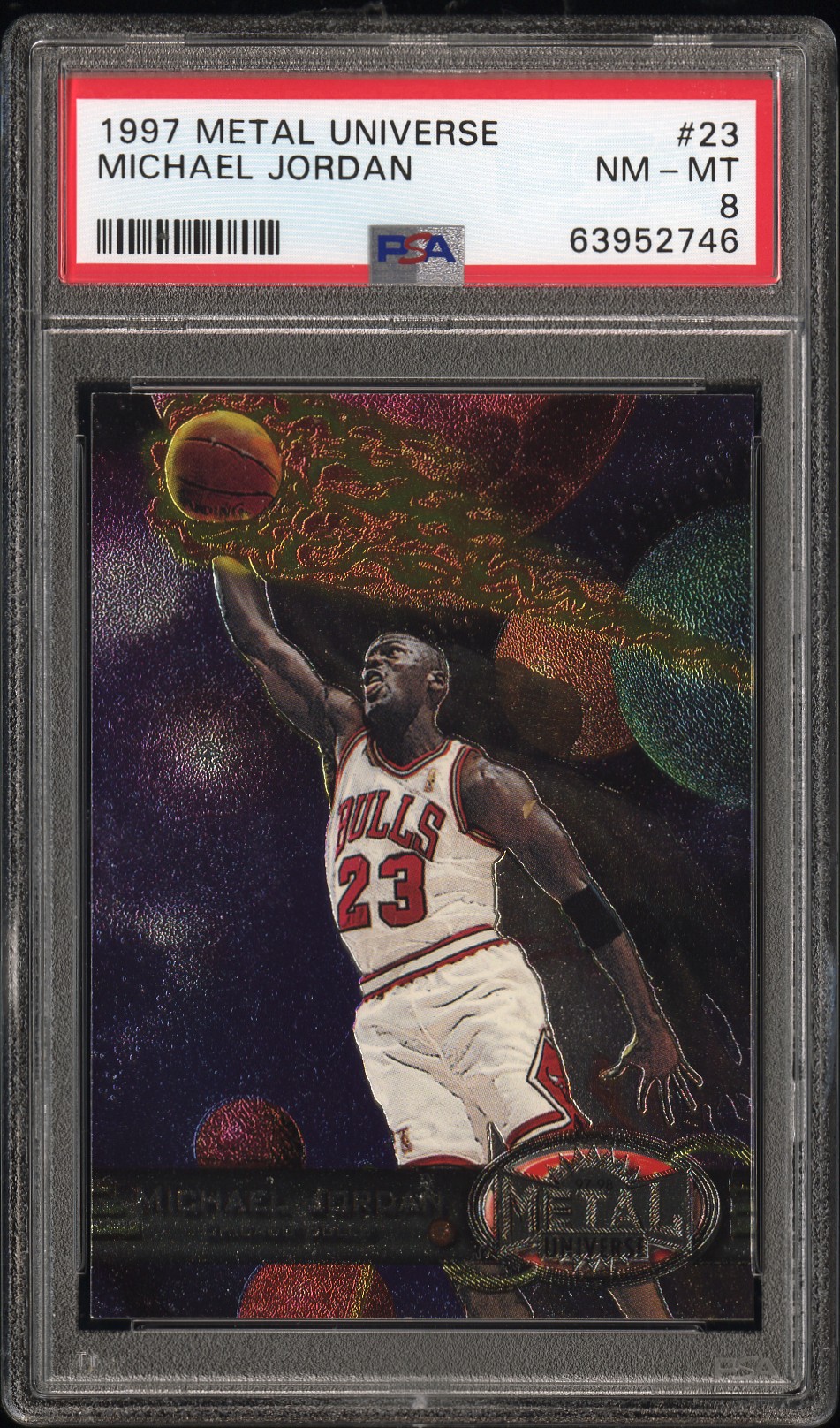 Reference photo: 1997 Metal Universe Michael Jordan #23, PSA 8