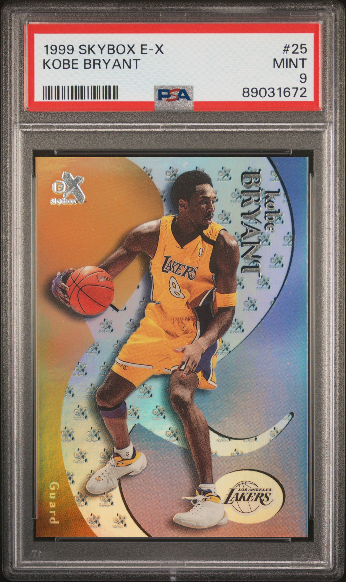Reference photo: 1999 Skybox E-X Kobe Bryant #25, PSA 9