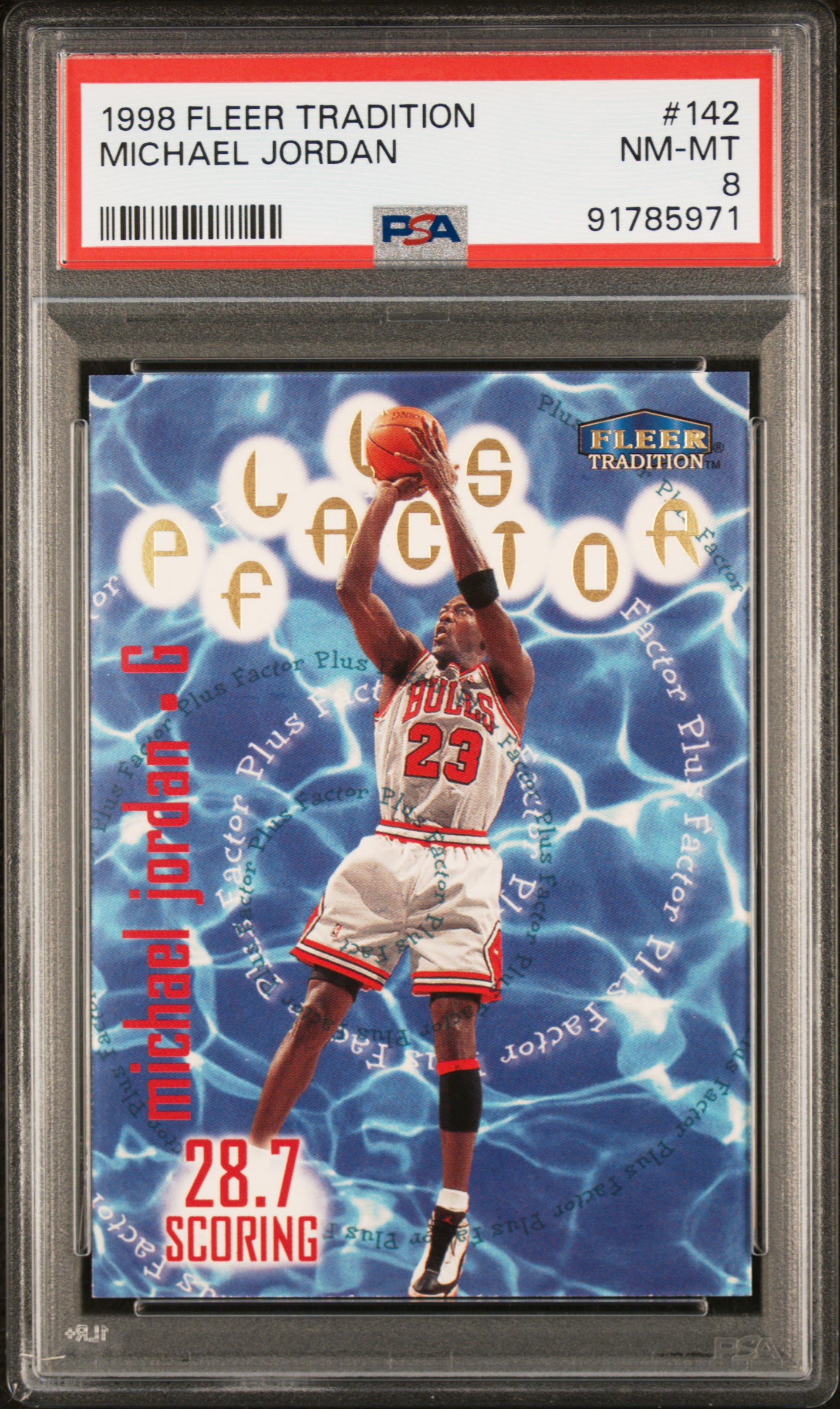 Reference photo: 1998 Fleer Michael Jordan #142, PSA 8